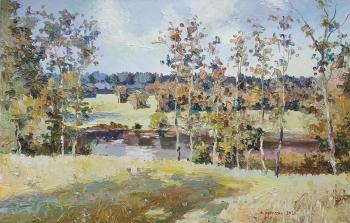 Birch trees by the pond. Kruglova Irina
