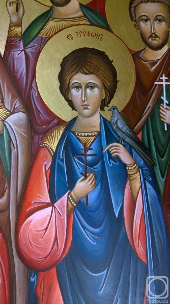 Ivanova Nadezhda. St. Tryphon. Fragment of the icon Cathedral of the twelve Holy Healers