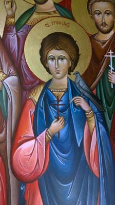 St. Tryphon. Fragment of the icon Cathedral of the twelve Holy Healers (). Ivanova Nadezhda