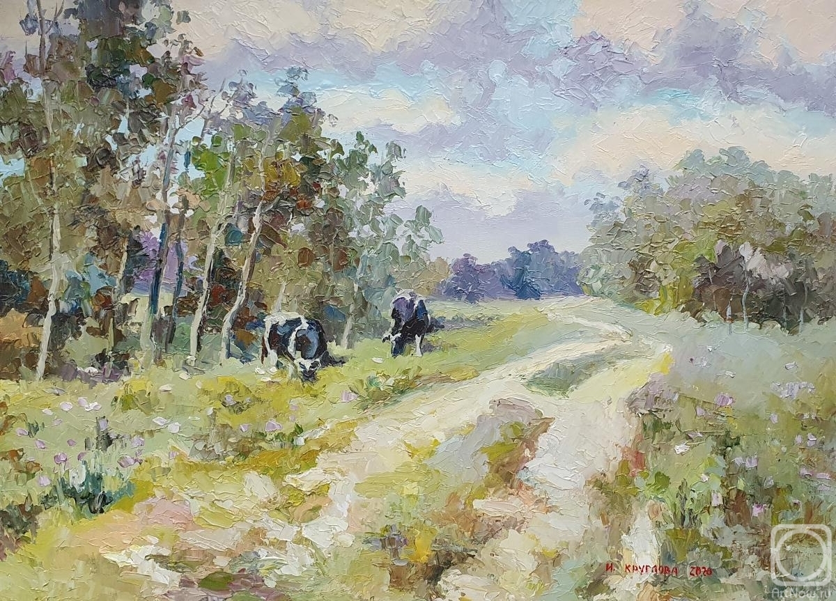 Kruglova Irina. Cows by the path