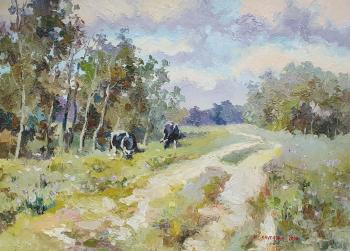 Cows by the path. Kruglova Irina