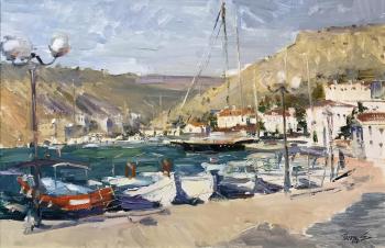 Balaklava. Boats at the pier (Embankment Of Balaklava). Poluyan Yelena