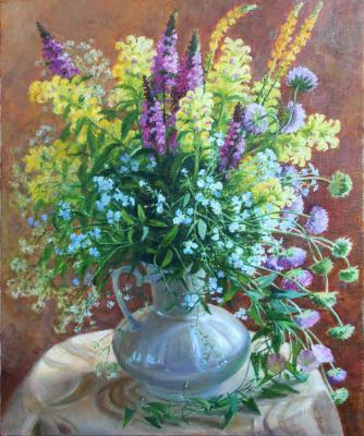 Bouquet with forget-me-nots (Still Life With Field Flowers). Shumakova Elena