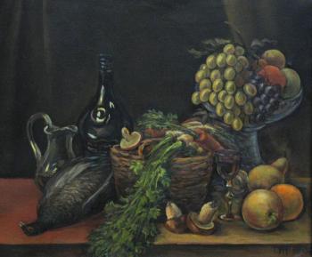 Still life with a hunters trophy