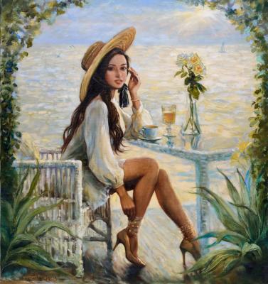 In a cafe by the sea. Simonova Olga