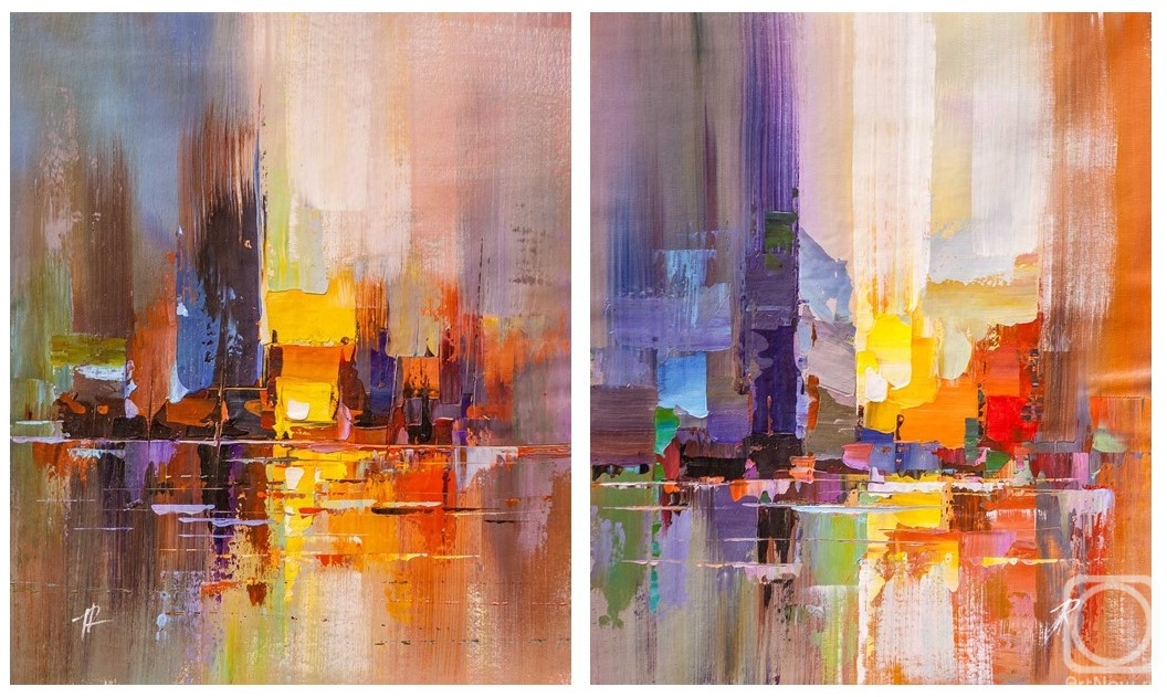 Rodries Jose. City in reflection. Diptych