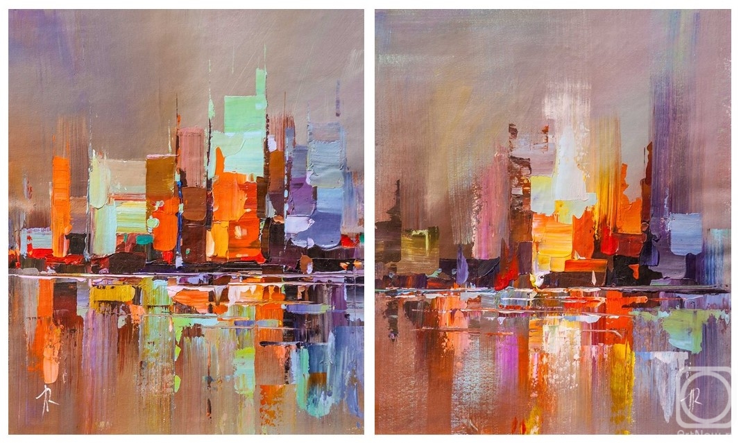 Rodries Jose. City in reflection N2. Diptych
