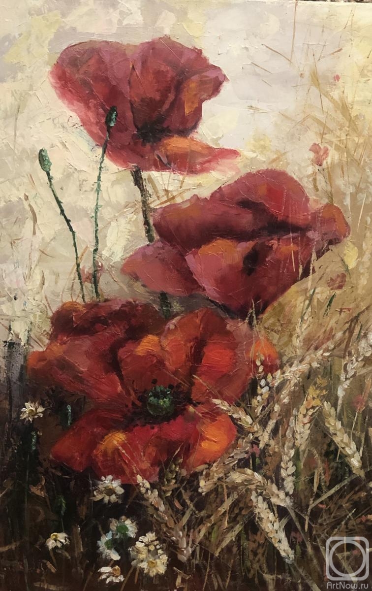 Rozhina Lilia. Poppies in a wheat field