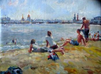 On the beach at the Peter and Paul Fortress. Rusanov Aleksandr