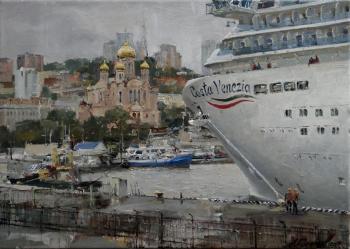 Costa Venezia" in the port of Vladivostok (Primorsky Krai Of Russia). Galimov Azat