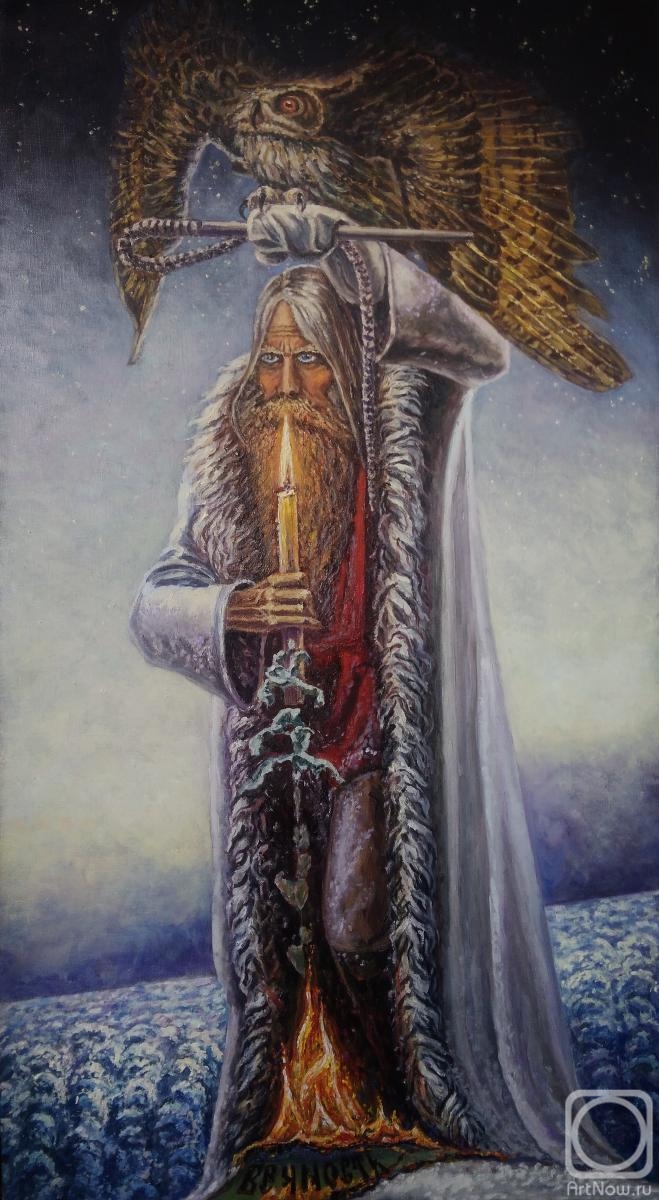 Lazarev Dmitry. Copy of Soviet painter Konstantin Vasiliev "Man with Owl"