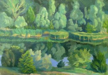 Green study with reflection. Tsebenko Natalia