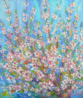 Spring is free (Blooming Almonds Oil Painting). Shubin Artyom