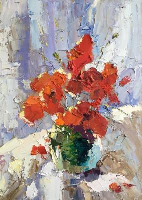 Deep red (Flowers With A Palette Knife). Gavlina Mariya
