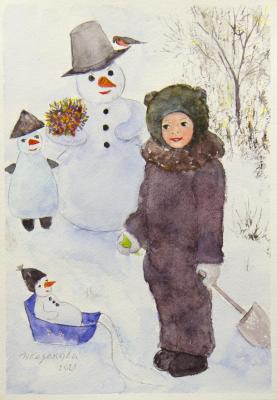 Funny Snowmen ( ). Kazakova Tatyana