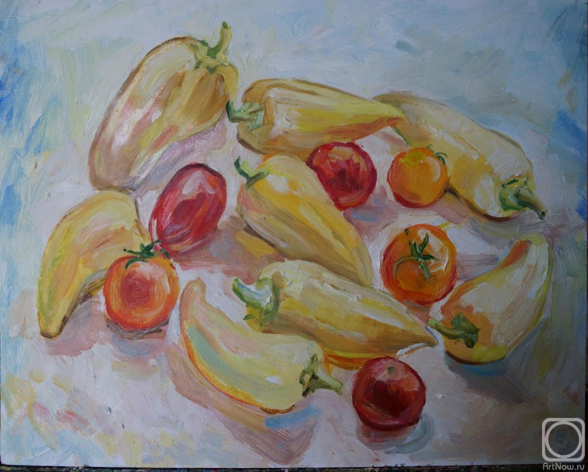 Pukhareva Ulyana. Peppers and tomatoes