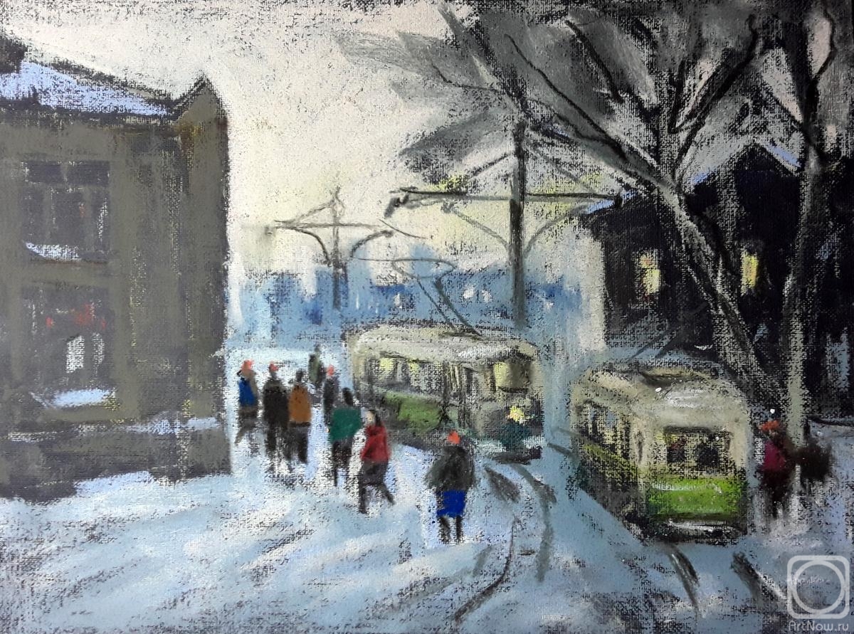 Knecht Aleksander. Evening. Plekhanov Square. Route Three