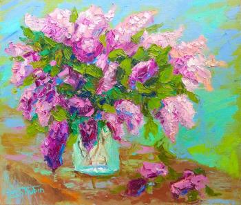 In a three liter jar (Blooming Lilacs Oil Painting). Shubin Artyom