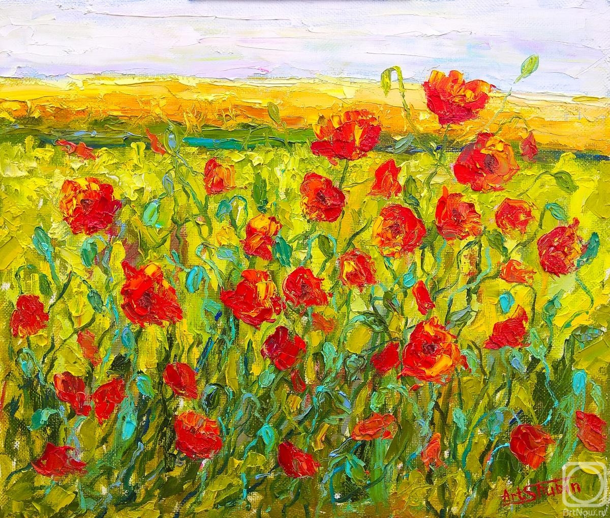 Shubin Artyom. Poppies near the rye field