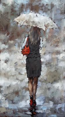 Girl under an umbrella (). Gunin Alexander