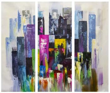Multicolored metropolis. Triptych
