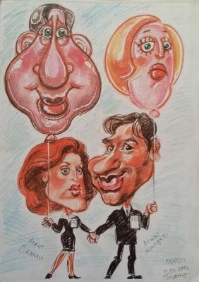 Agents Scully and Mulder, friendly cartoon (Series The X-Files). Dobrovolskaya Gayane