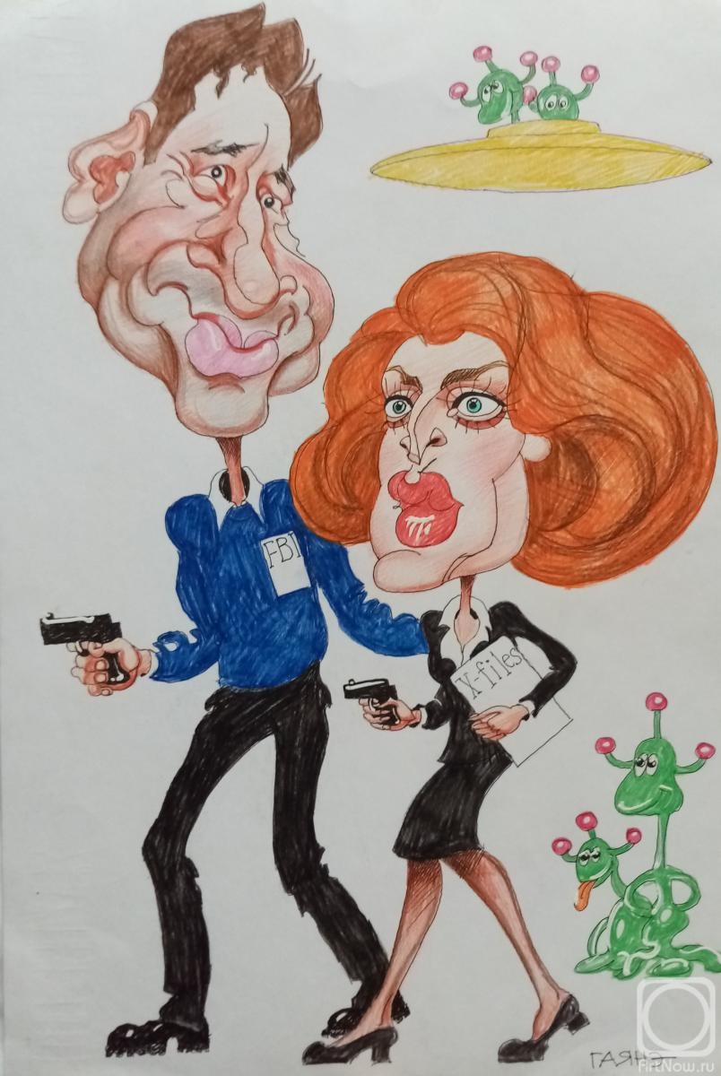 Dobrovolskaya Gayane. Agents Mulder and Scully - 3, friendly cartoon