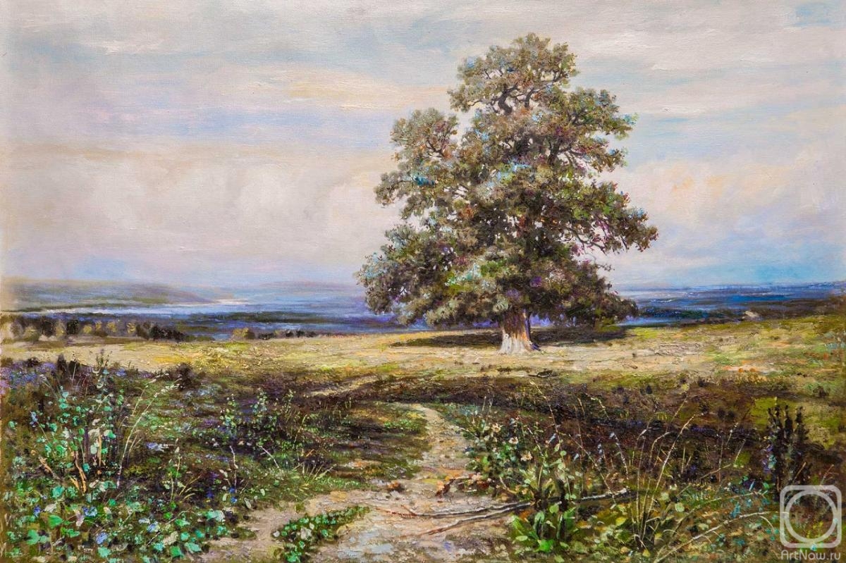 Kamskij Savelij. A copy of Ivan Shishkin's painting. Among the flat valley