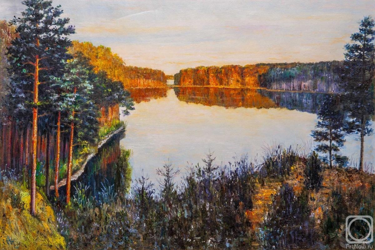 Kamskij Savelij. A copy of the oil painting. Forest Lake