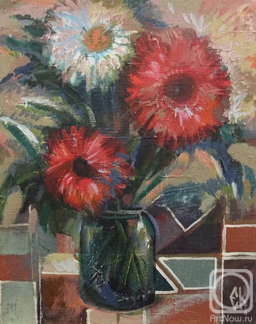 Цветы в банке 223» картина Карпова Евгения маслом на холсте — купить на  ArtNow.ru