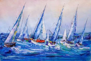 Regatta. Blue-white landscape N5 (Sea Blue Yachts). Rodries Jose