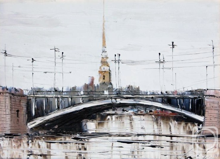 Boyko Evgeny. View of the spire of the Peter and Paul Fortress