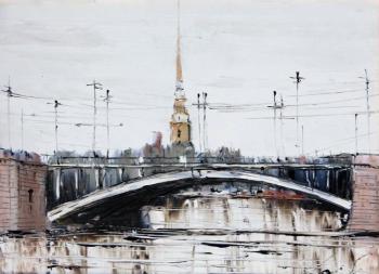 View of the spire of the Peter and Paul Fortress. Boyko Evgeny