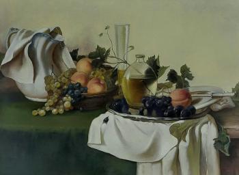 Still Life with Peaches and Grapes. Ryzhenko Vladimir