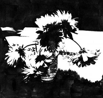 Flowers in black. Abaimov Vladimir