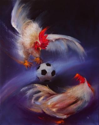Roosters and football (). Razumova Svetlana