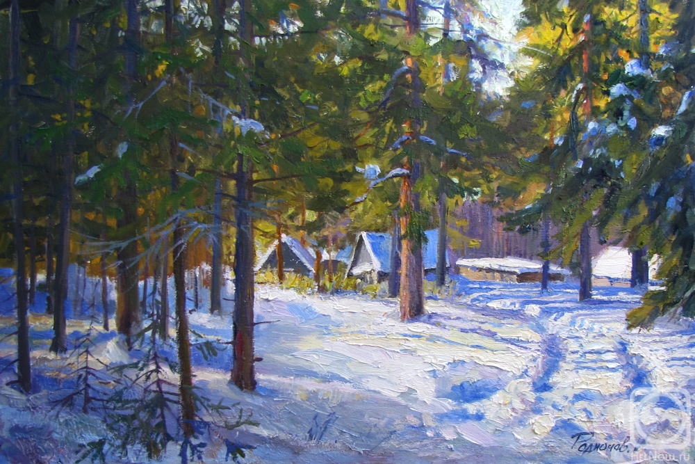 Rodionov Igor. Villagen in the snow and in the sun