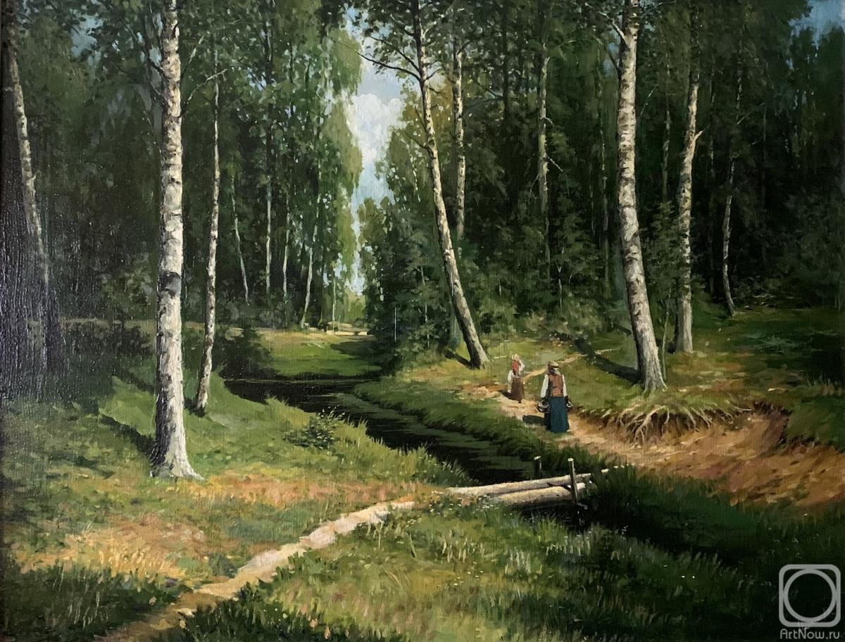 Ilin Vladimir. A stream in the forest (based on Shishkin)
