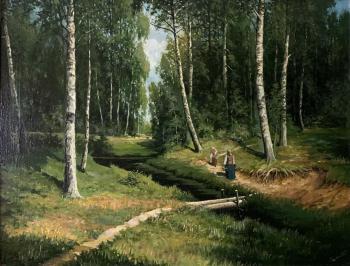A stream in the forest (based on Shishkin)