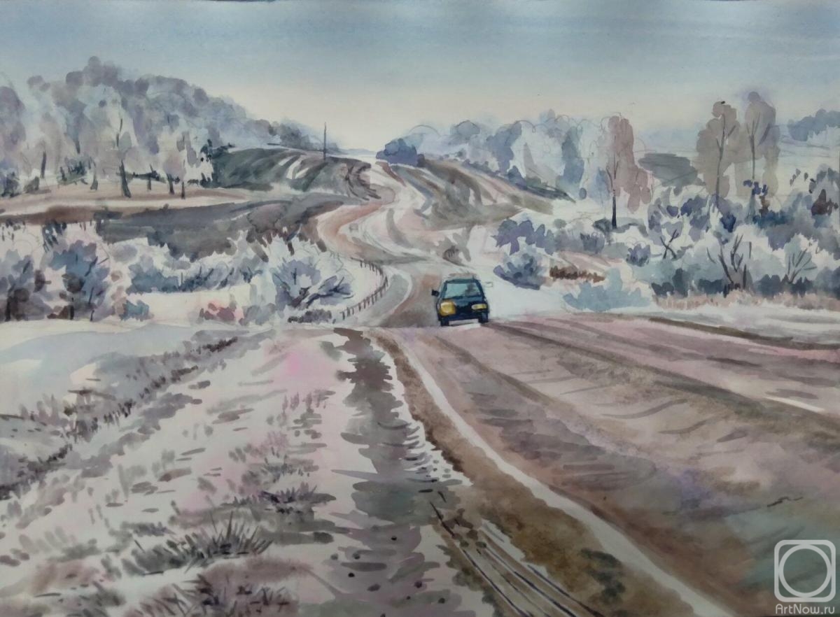 Tsebenko Natalia. Snow-covered highway
