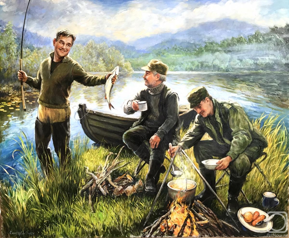 Simonova Olga. Three fishermen