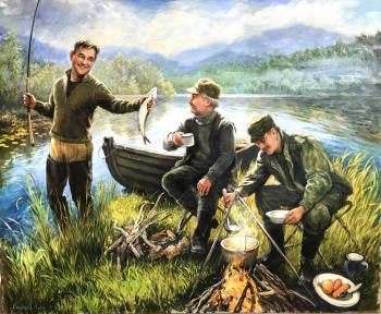 Three fishermen (Men 39 S Company). Simonova Olga