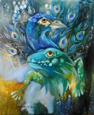 Wake Up Your Totem. Peacock and Iguana. Shagushina Olga