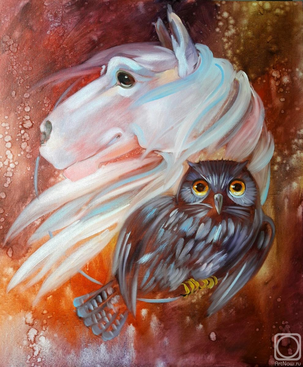 Shagushina Olga. Wake up your Totem. White Horse and Owl
