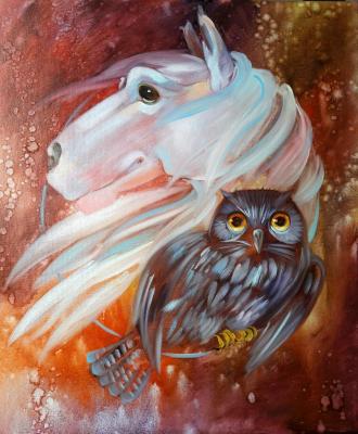 Wake up your Totem. White Horse and Owl (Draw A Totem). Shagushina Olga