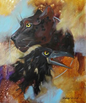 Wake up your Totem. Panther and Raven. Shagushina Olga