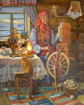 The old lady paused at the window (Lady Di). Panov Eduard