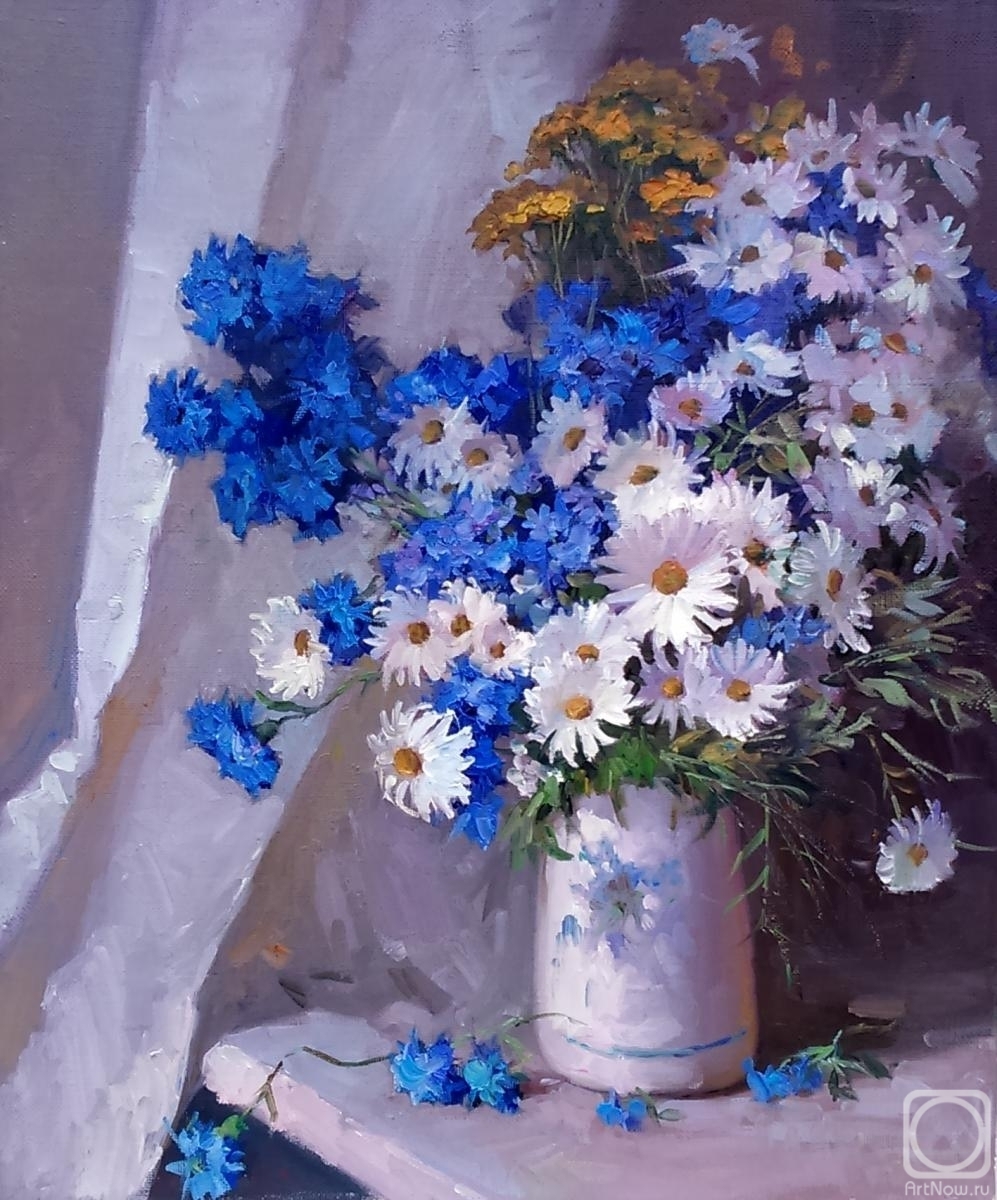 Ryzhenko Vladimir. Chamomile-cornflower blue summer