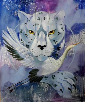 White Jaguar and Crane. Awaken Your Totem
