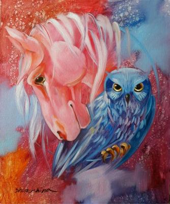 White Horse and Owl. Awaken Your Totem. Shagushina Olga